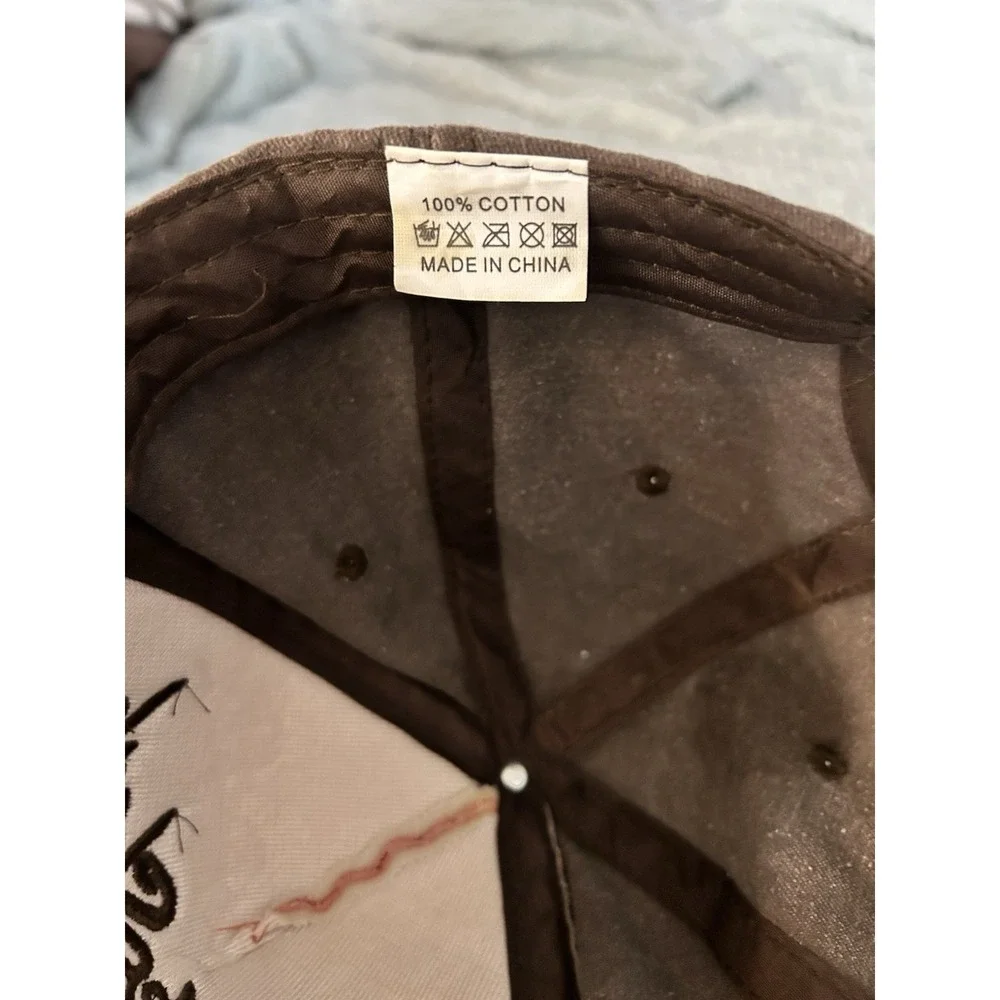 Rock Shark Baseball Hat One Size Distressed Rust Red With‎ Brown Y2K Casual Dad